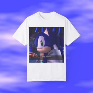 Sonic The Hedgehog, Sonic Hey B*tch Shirt, Funny Sonic Shirt, Hedgehog Japanese shirt, Sonic Adventure 2, Dreamcast Japanese Streetwear