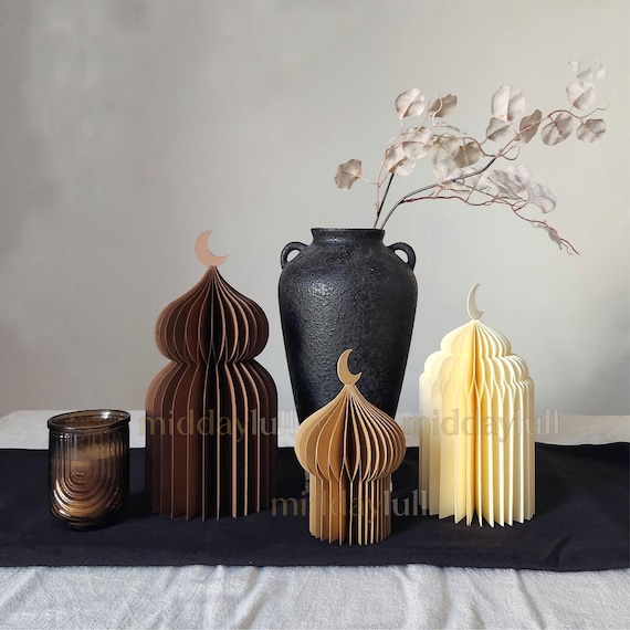 Honeycomb Paper Mosque Centerpiece - Modern Islamic Ramadan & Eid Decor