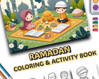 Ramadan & Eid Coloring Book – Muslim Kids Activity, 28 Pages (PDF)