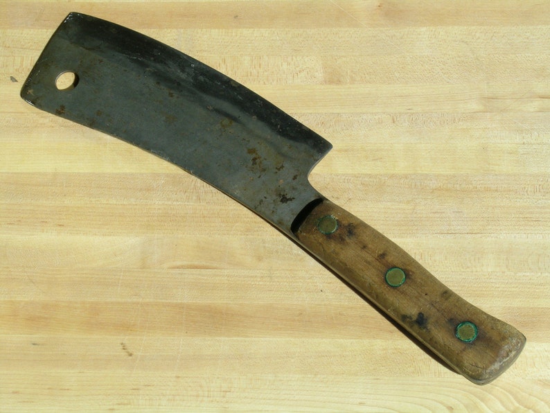 Vintage Antique Butcher Meat Chef Cleaver 8 inch Old BBQ Knife Etsy