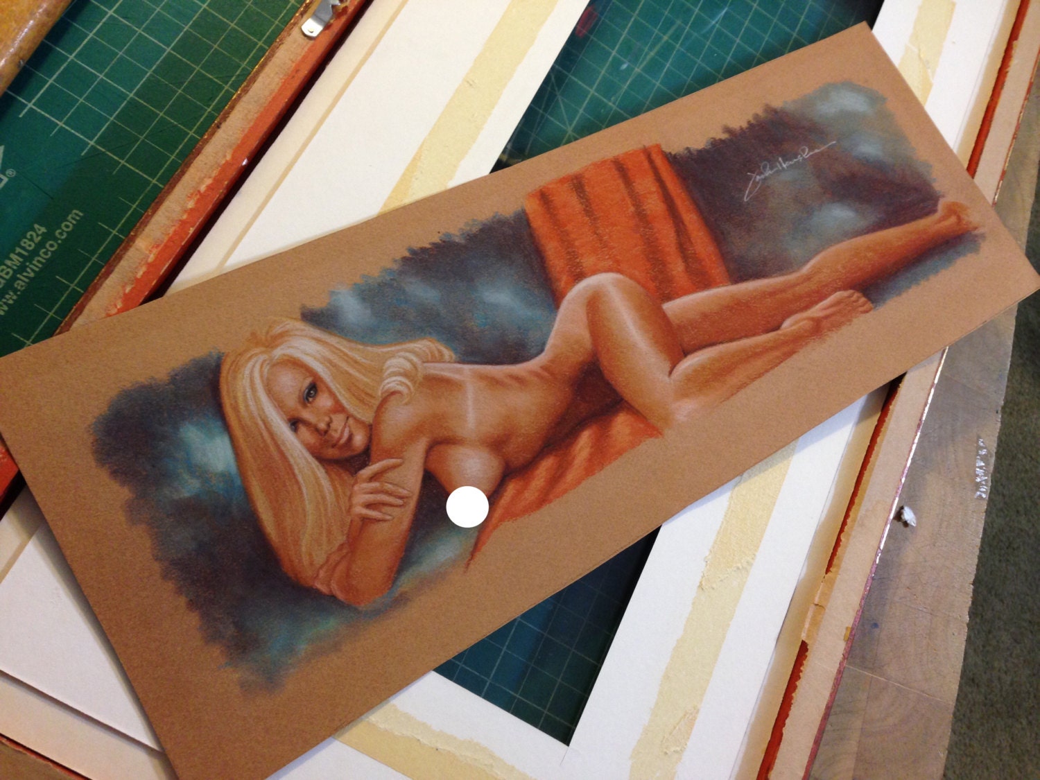 Vintage Early Jack Henslee Erotic Nude Blonde Woman Colored kone 1500x1125 billede Vintage Early Jack Henslee Erotic Nude Blonde Woman Colored billede