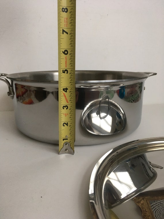Vintage All-clad 6 Qt Quart Stainless Steel Sauce Pan Soup Stock Pot Dutch  Oven Lid USED 