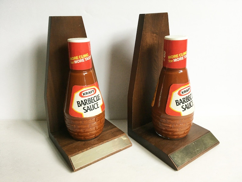 Vintage Original Kraft Barbecue BBQ Sauce Bottle Book Ends Etsy