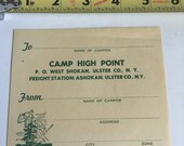 Vintage Antique 1940s 1950s Luggage Decal Wet Sticker Camp High Point Ulster New York NEW UNUSED