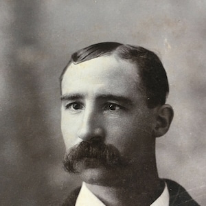 Vintage Antique Cabinet Photo Mustache Cross Eyed Man Bonham Texas Early 1900s Foster Photographer