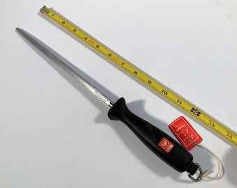 VTG Ed Wusthof Trident Dreizack Germany Chef Butcher Knife SHARPENING STEEL Red