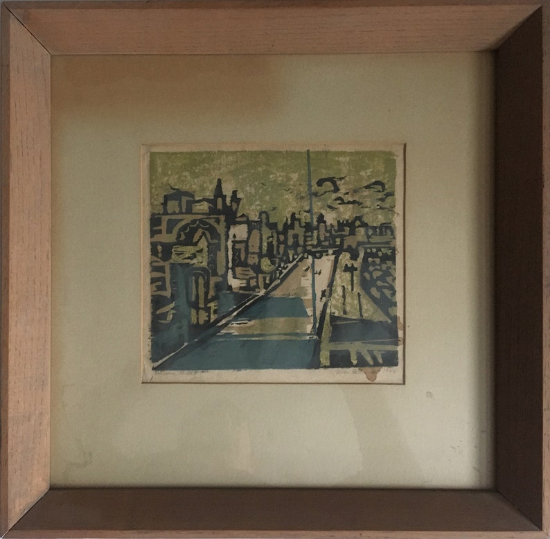 Vintage Antique John Bernhardt Art Print New York City University Texas ...