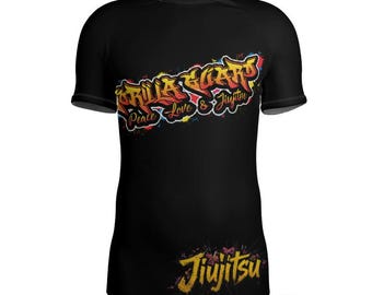 Camiseta de compresión Graffiti Jiu Jitsu, camiseta de compresión para MMA, camiseta sin kimono