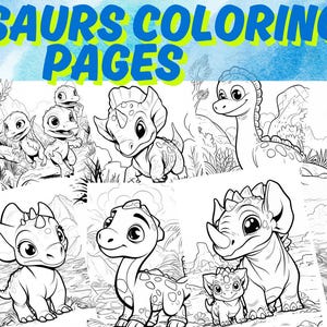 Dibujos de dinosaurios para colorear, libro para colorear de dinosaurios para niños, hojas imprimibles de dinosaurios, páginas de actividades para niños, dibujos para colorear para niños pequeños, descarga instantánea