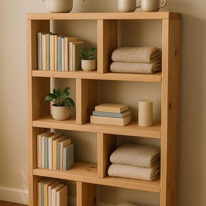 DIY Bookshelf Plans – Easy Woodworking Project for Beginners | Digital PDF Download | Build Your Own Wooden Shelf at Home
