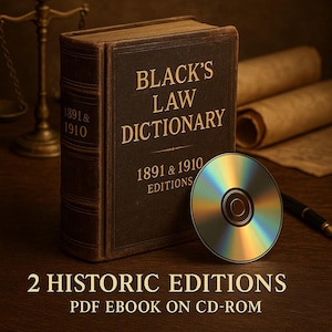 Black’s Law Dictionary on CD-ROM • 1st Edition 1891 & 2nd Edition 1910 • Vintage Legal Reference PDF eBook Collection