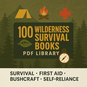 100 Wilderness Survival Books – Bushcraft, First Aid, Shelter Building, Self-Reliance Library – PDF Collection on 16GB USB Flash Drive