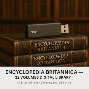 Enciclopédia Britânica 11ª e 12ª edição • 32 volumes Biblioteca digital completa • Pen drive USB de 16 GB