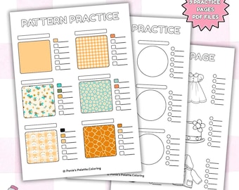 Pattern Practice Coloring Pages: Texture & Shading Practice (PDF Downloadable Printable Sheets)