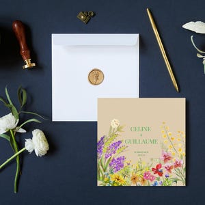 Rustic Floral Wedding Invitation Suite - Watercolor Elegance, Invitation Aquarelle Élégante - Mariage Personnalisable - Carte RSVP Incluse