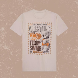 Teddy Swimss Wrestling Bear Bootleg T-Shirt – Vintage Graphic Boxing Tee, 90s Style Champion Shirt, Fan Merchandise Gift Idea