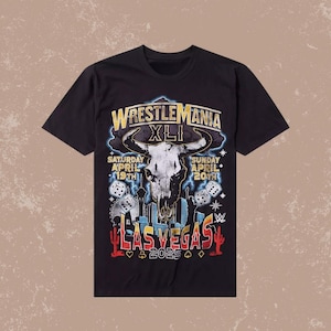 WrestlemaniaXLI LasVegas Bootleg T-Shirt – Vintage Graphic Boxing Tee, 90s Style Champion Shirt, Fan Merchandise Gift Idea