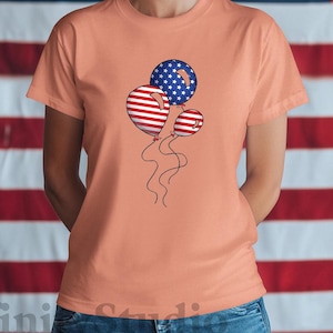 4th of July Balloons Shirt, Patriotic Balloon Festival T-Shirt, July 4th Graphic Tee, USA Independence Day Shirt, America Celebration Tee