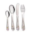 Personalised Child Cutlery Gift Set 4 pieces, in stainless steel - Princess Design. Ideal Christening, Birthday Gift from Granny or Mummy.