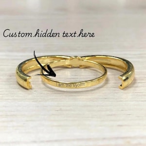 Personalized Hidden Text Ring, Custom Engraved, Stainless Steel, Custom Secret Message Ring, Dainty Minimalist Jewelry, Gift for Him/Her