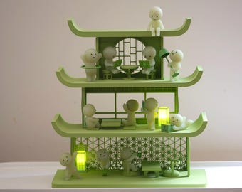 Estante gigante de exhibición de templo japonés para Smiski de Matcha (con capacidad para más de 20 Smiskis)