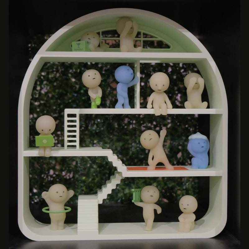 Smiski House Display Shelf Desk Organizer Curved LARGE 14 Smiskis