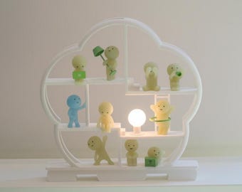 Asian Smiski Shelf Fits 13 Smiskis Display Case - White