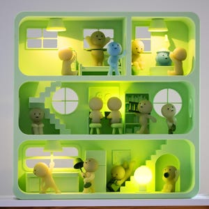 Giant Smiski House Mansion Shelf Display Case  - Fits 20+ Smiskis