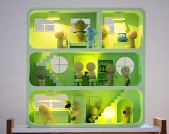 Giant Smiski House Mansion Shelf Display Case  - Fits 20+ Smiskis