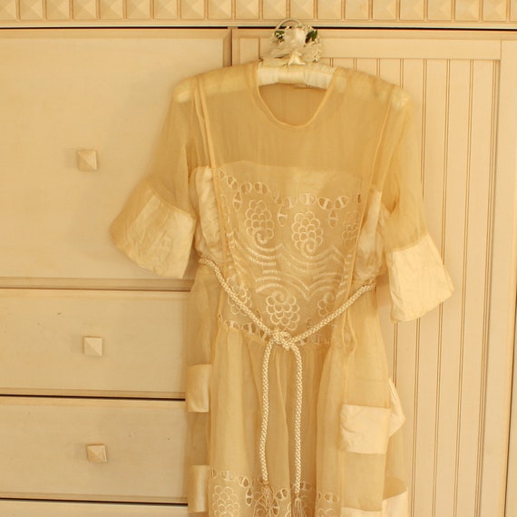 Antique 1920's Silk Wedding Dress