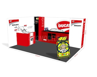 Box Garagem Escala 1/12 (Paddock) Valentino Rossi Ducati Motogp 2011