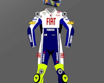 Imagem digital para o design Valentino Rossi 2009 na escala 1/12, pronta para impressão.