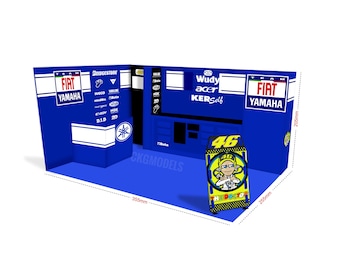Garagem Pit Box (Paddock) em escala 1/12 Valentino Rossi Motogp 2008
