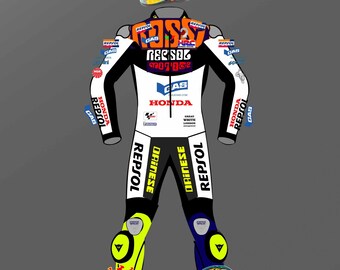 Imagem digital para Valentino Rossi 2003 Valencia Design 1/12 pronta para impressão