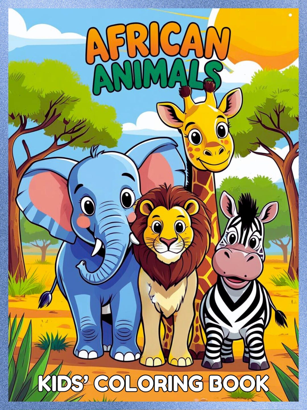 Kids' Safari Coloring Book | 20 African Animals Pages (printable PDF ...