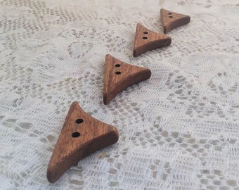 Handcrafted Chunky Wood Buttons,  Moro Wood, set of four