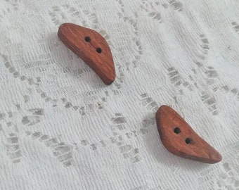 Chunky Leopardwood Buttons, set of 2