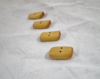 Handcrafted Yellowheart Buttons natural wood set of four