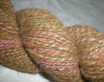 Handspun Alpaca Wool Yarn light worsted weight Garden Path 170 yds.