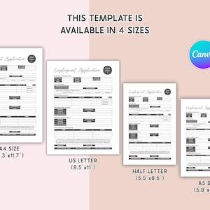 Employee Application For Employment Editable Employment Application Template Printable Job Application Form 1 Page Job Application Template HR Template