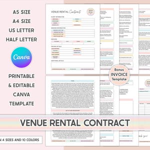 Editable Event Venue Rental Contract Template (Digital Download)