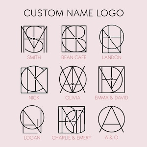 Logo op maat met naam, woordlogo, initialenlogo, gepersonaliseerd bedrijfslogo, minimalistisch naamlogo, geometrisch logo, PNG-naamlogo, SVG-bestanden voor Cricut