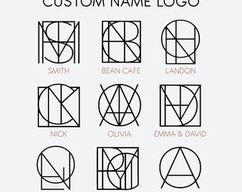 Création de logo nom personnalisé mot logo logo initial logo d'entreprise personnalisé nom minimaliste logo géométrique nom PNG logo fichiers SVG pour Cricut