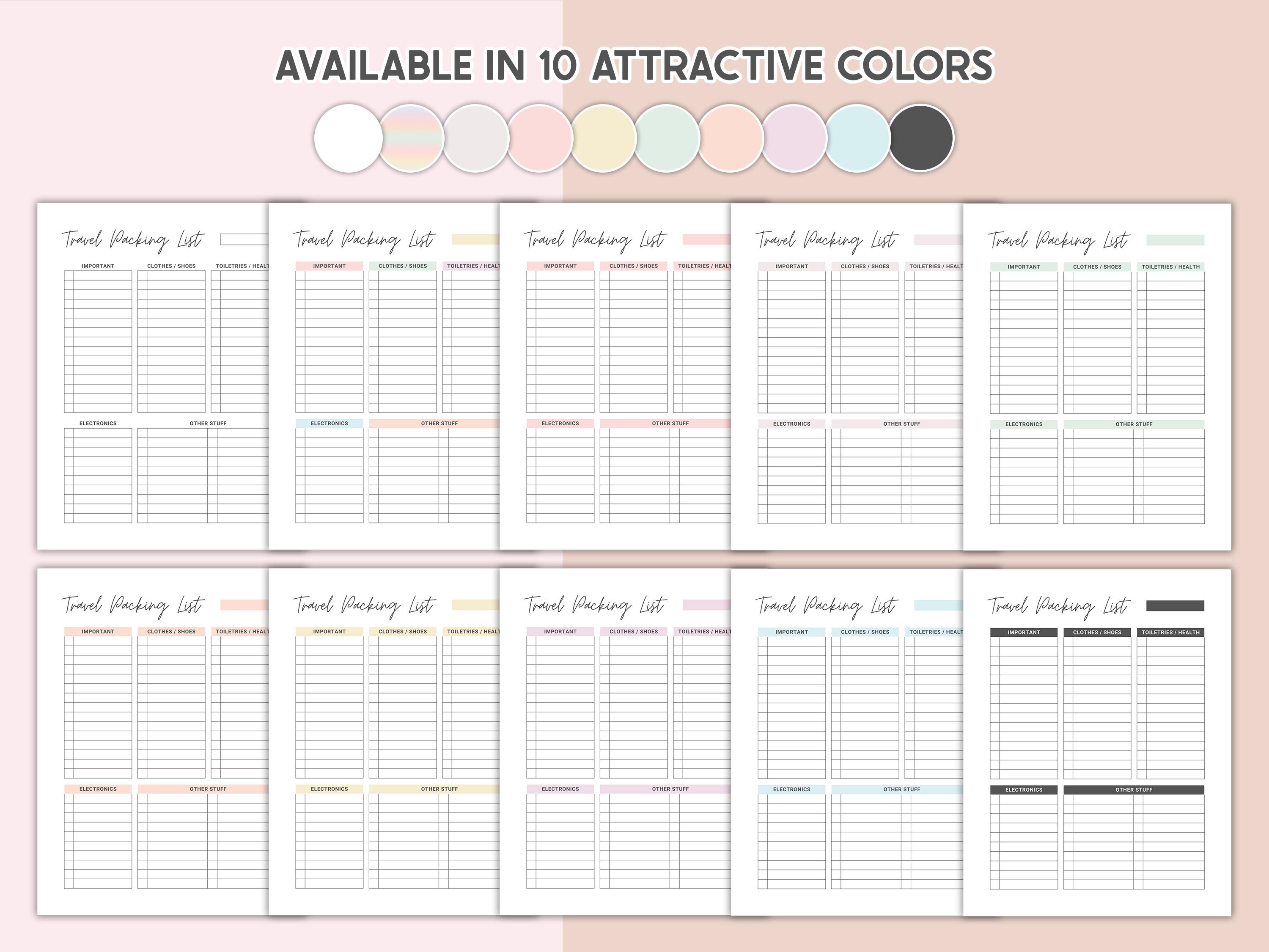 Canva Editable Travel Packing List Template Packing Checklist Printable ...