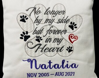 Pet Loss - Pillow Cover - No Longer By My Side, But Forever In My Heart