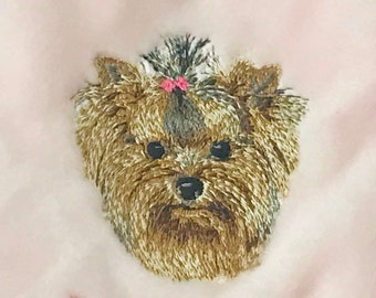 Yorkie-Dog Blanket- Yorkshire Terrier With Top Knot Bow