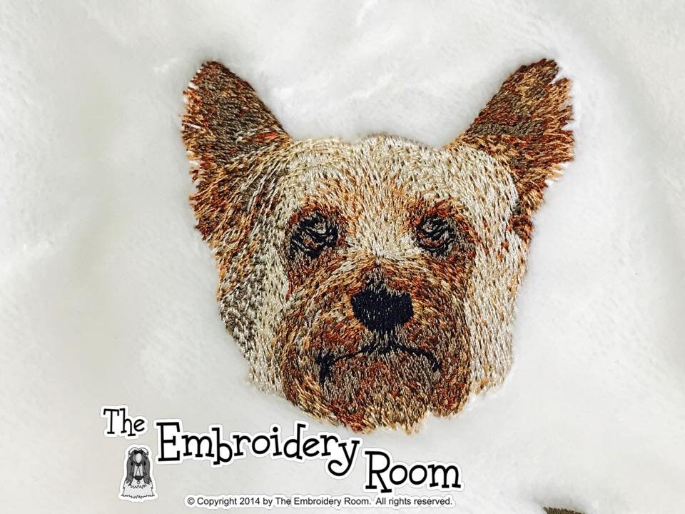 Yorkie Dog BlanketEmbroidered Etsy