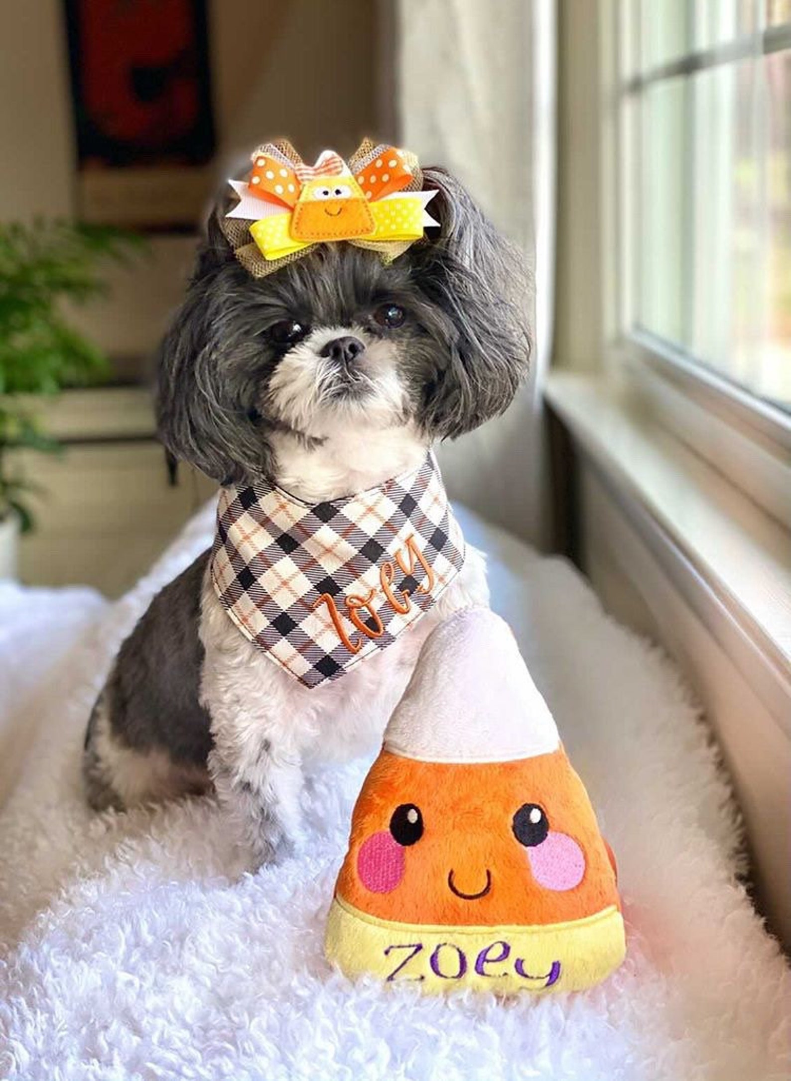 Candy Corn Dog Toy Halloween Dog Toy Plushy Dog Toy Etsy