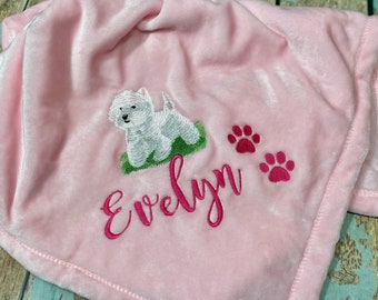 West Highland Terrier Pet Blanket-Embroidered