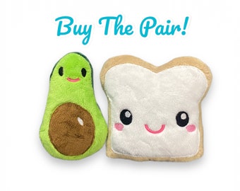 Toast and Avocado Plush Toy Pair
